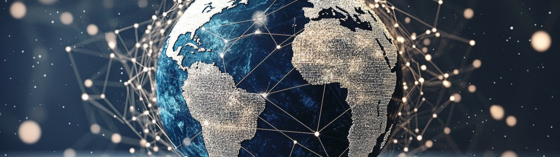 Immagine AI con globo e interconnessioni